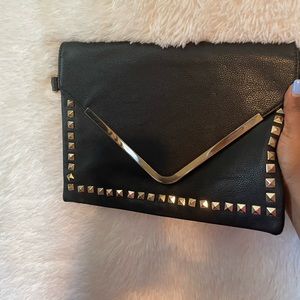Black w/Gold Studs Clutch Bag